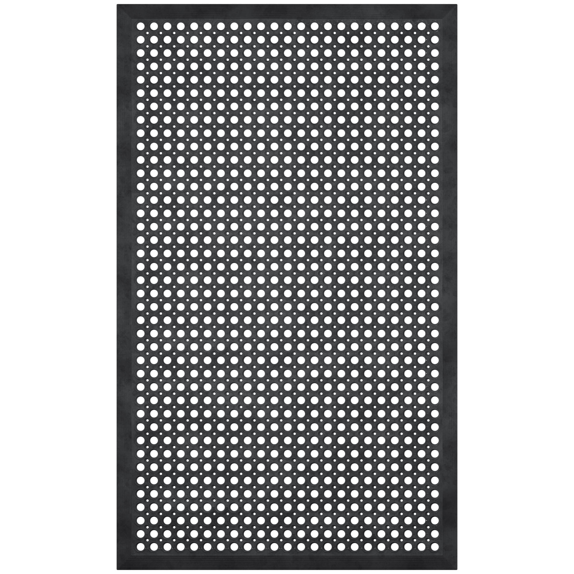 Ottomanson Heavy Duty Rubber Anti-Fatigue Commercial Floor Mat 36" x 60" Indoor Outdoor Non-Slip for Kitchen Garage