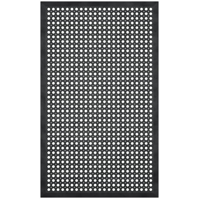 Ottomanson Heavy Duty Rubber Anti-Fatigue Commercial Floor Mat 36" x 60" Indoor Outdoor Non-Slip for Kitchen Garage