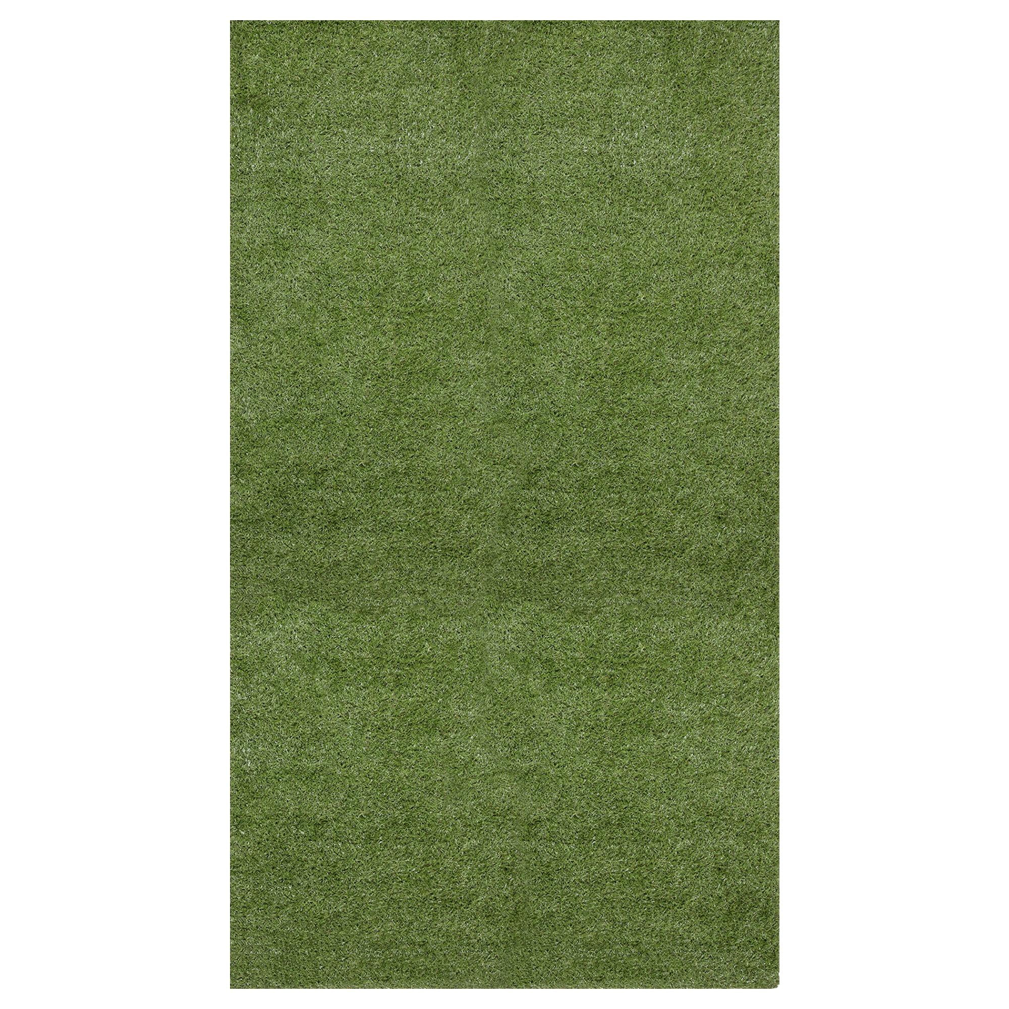 Ottomanson Grass Waterproof Indoor/Outdoor Artificial Grass Turf Rugs and Rolls Customized Size For Balcony, Patios