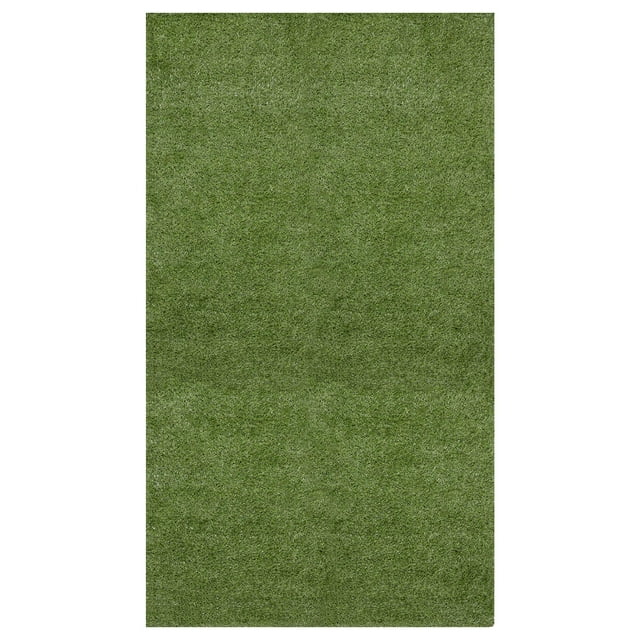 Ottomanson Grass Waterproof Indoor/Outdoor Artificial Grass Turf Rugs and Rolls Customized Size For Balcony, Patios