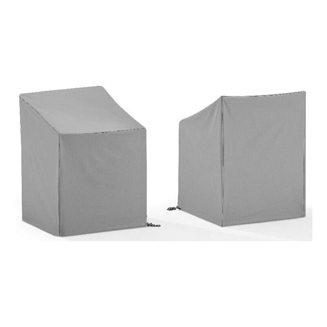 Crosley Furniture 2-Piece Vinyl Outdoor Arm Chair Furniture Cover Set in Gray
