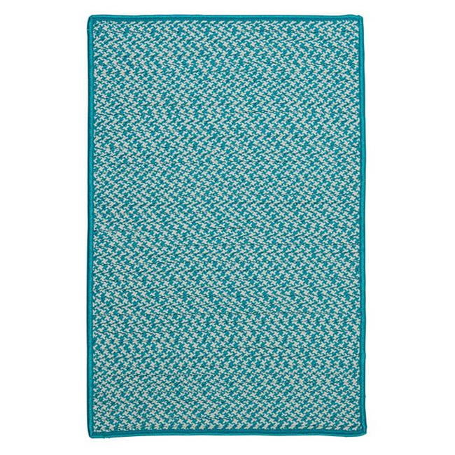 Outdoor Houndstooth Tweed - Turquoise 7'x9'