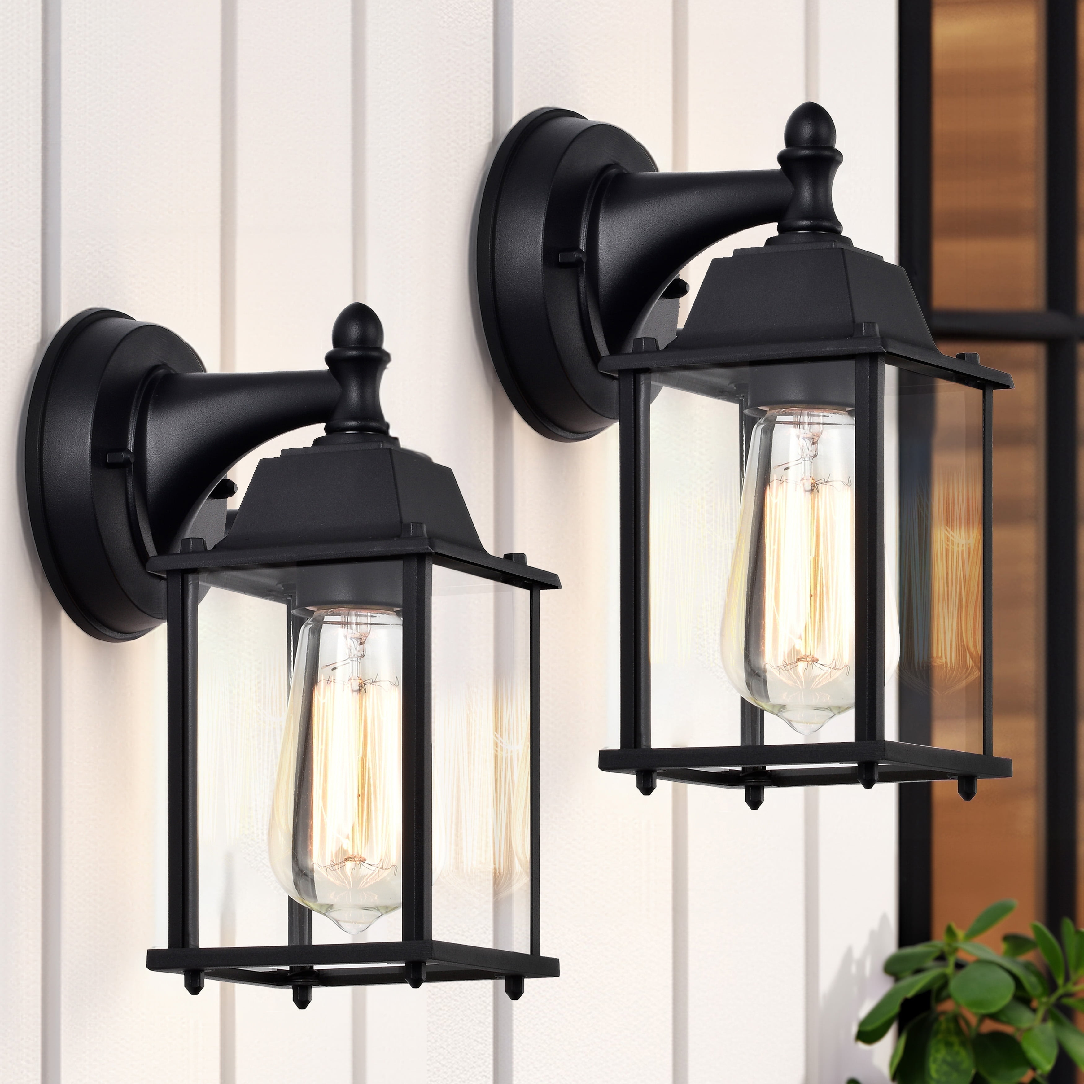 Outdoor Lights Fixtures Wall Sconce 2 Pack Black Porch Lights Outdoor Wall Lantern Decor Aluminum Anti-Rust Exterior Waterproof Outdoor Lights for House Patio Garage Front Door Entryway
