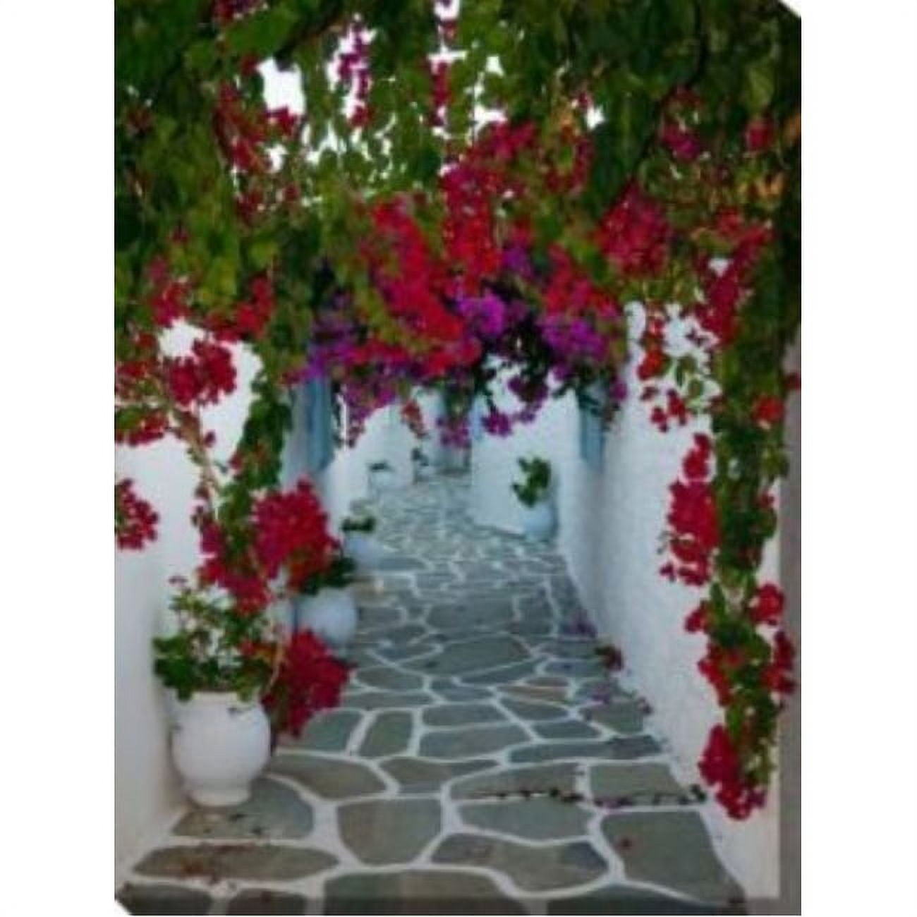Outdoor Living and Style Camino de Bougainvillea Rosa y Blanco Lona para Exteriores Decoración Artística de Pared Rectangular