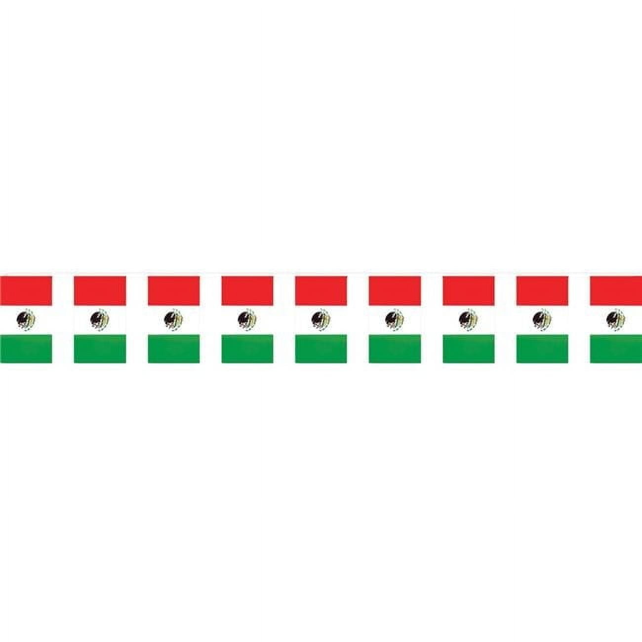 Beistle Party Mexican Flag Pennant Banner 17" X 60' - 12 Pack (1 Per Package)