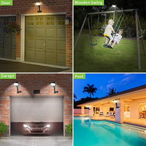 JSOT 4 Pack Solar Pathway Lights, Solar Garden Lights for Walkway, Driveway, Yard, White Light & Warm Light