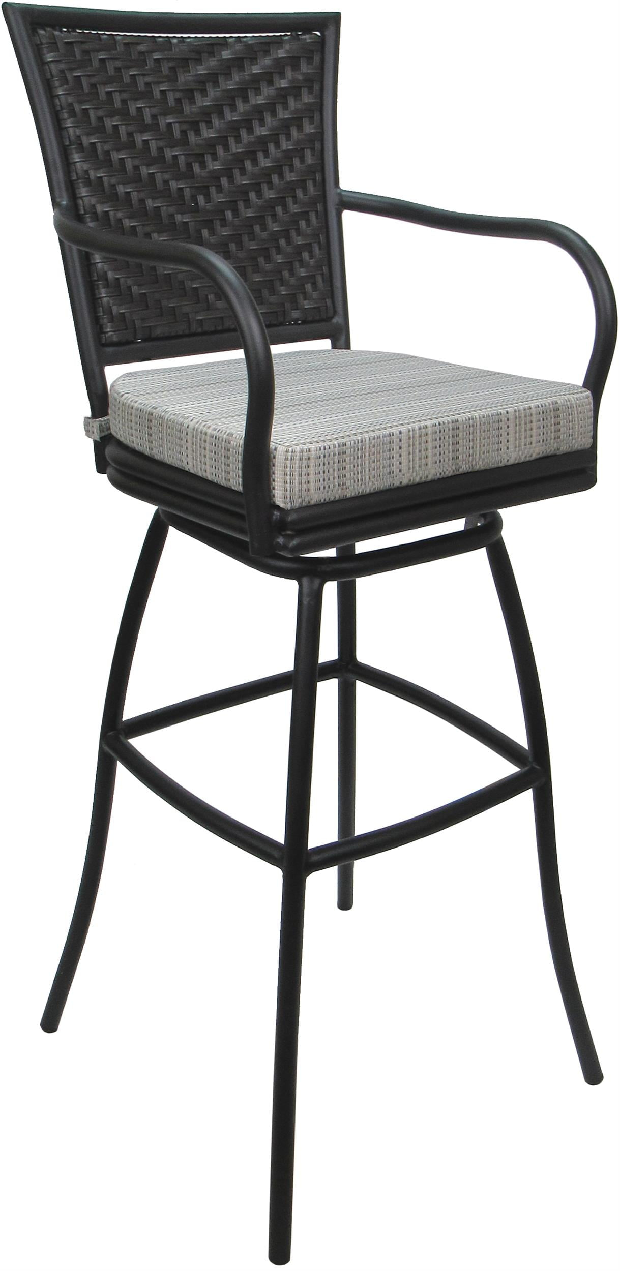Outdoor or Indoor Extra Tall Bar Stool 34" - Elon with Arms - Cream NF - Gray
