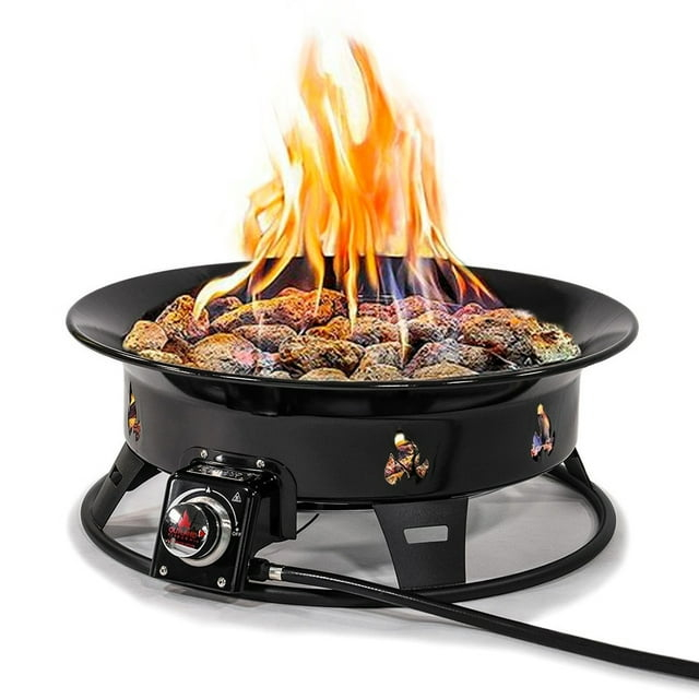 Outland Living Firebowl 875 Okanagan Outdoor Propane Gas Fire Pit with UV and Weather Resistant Durable Cover, 24-Inch Diameter 58,000 BTU