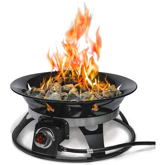Outland Living Portable Propane Fire Pit, 21-inch, 58,000 BTU with Cover & Carry Kit, Smokeless Gas Firebowl| Helios Burner 863 Cypress
