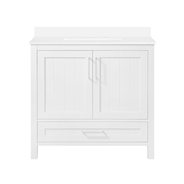 Ove Decors Kansas 36 W x 19" D Freestanding Bathroom Vanity with Sink, Pure White