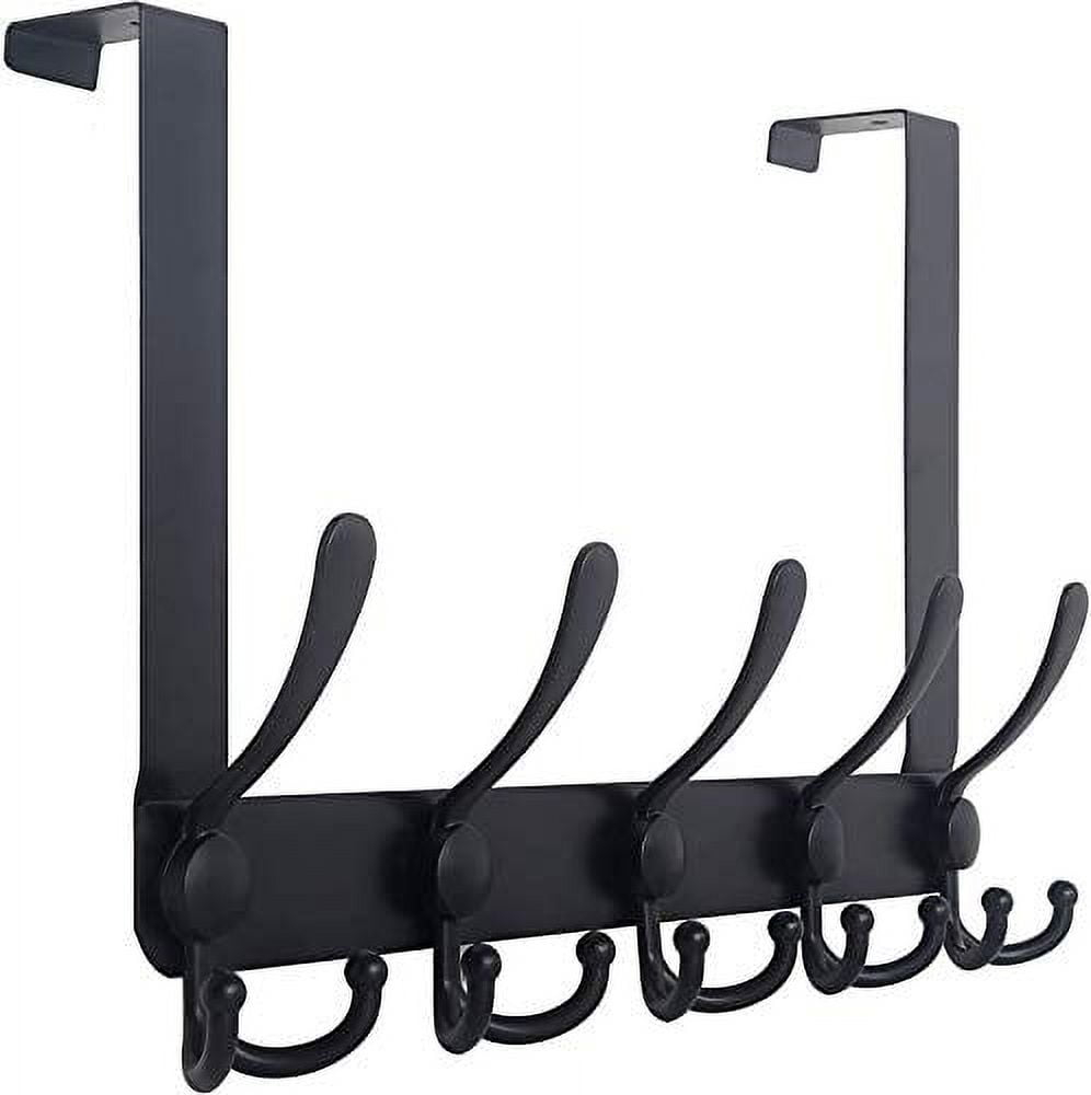 Encozy Over The Door Hooks,Coat Rack for Hanging Clothes Hat Towel (Heavy Duty Black 1pcs) …