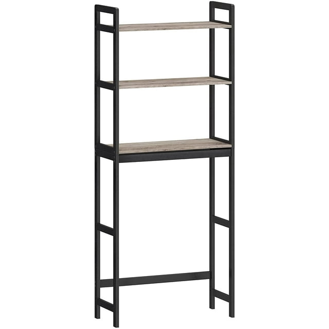 Over The Toilet Storage, 3-Tier Bathroom Organizer,Greige and Black
