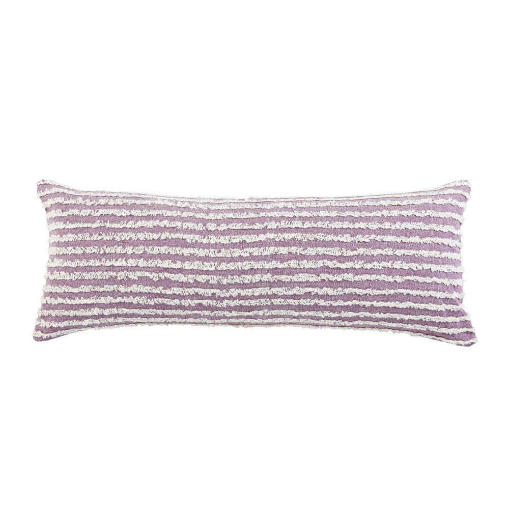 Ox Bay 14" x 36" Hand-stitched Purple/ White Stripe Organic Cotton Pillow Cover