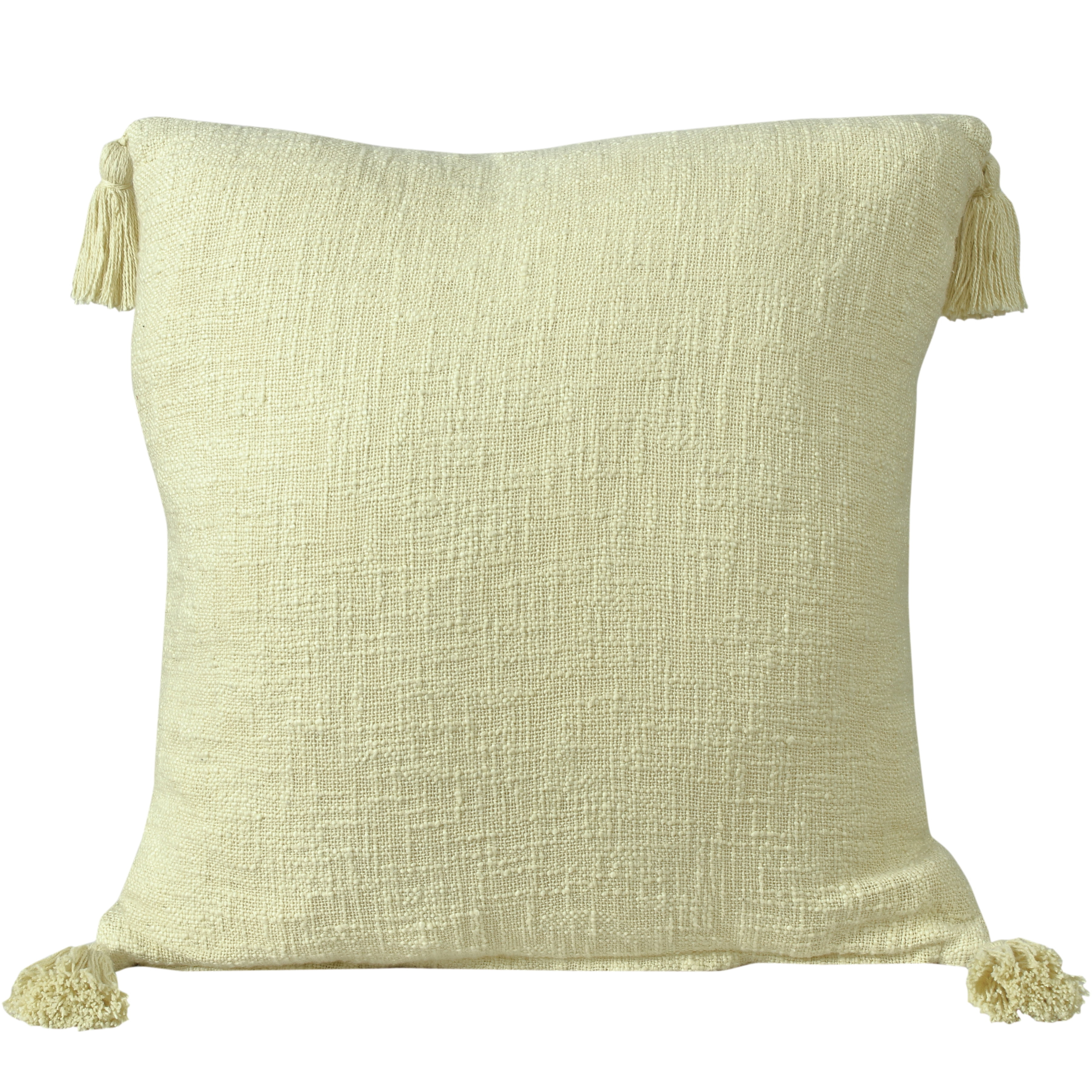 Ox Bay Hampton 20" x 20" Yellow Solid Cotton Reversible Adult Decorative Throw Pillow