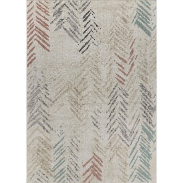 Ox Bay Diana 5'2" x 7'2" Ivory/Beige Abstract Stain and Fade Stain Resistant Indoor Area Rug