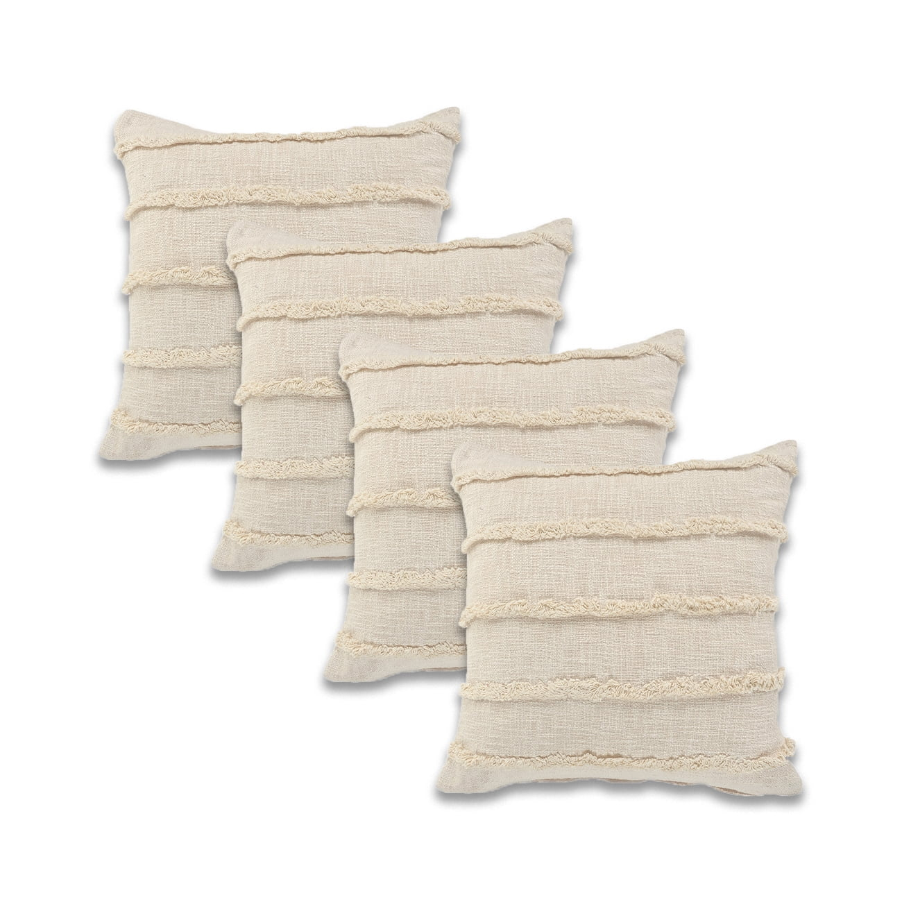 Ox Bay Birch Solid Organic Cotton Square 4 Piece Pillow Cover Set