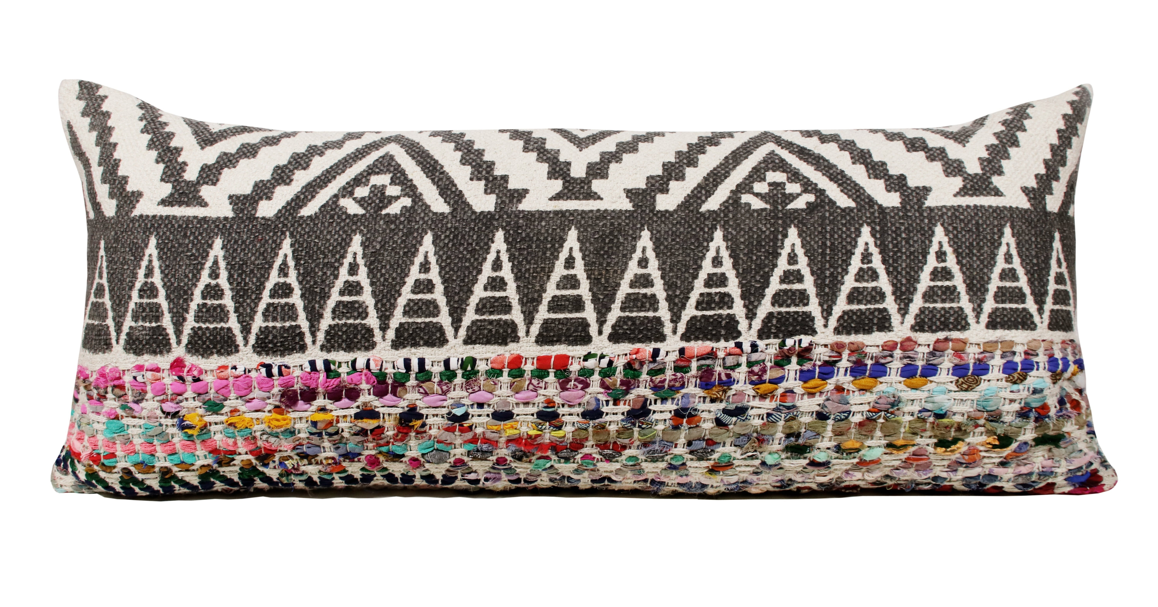 LR Home Nomad 14" x 36" Rainbow Chevron Cotton Blend Adult Decorative Throw Pillow