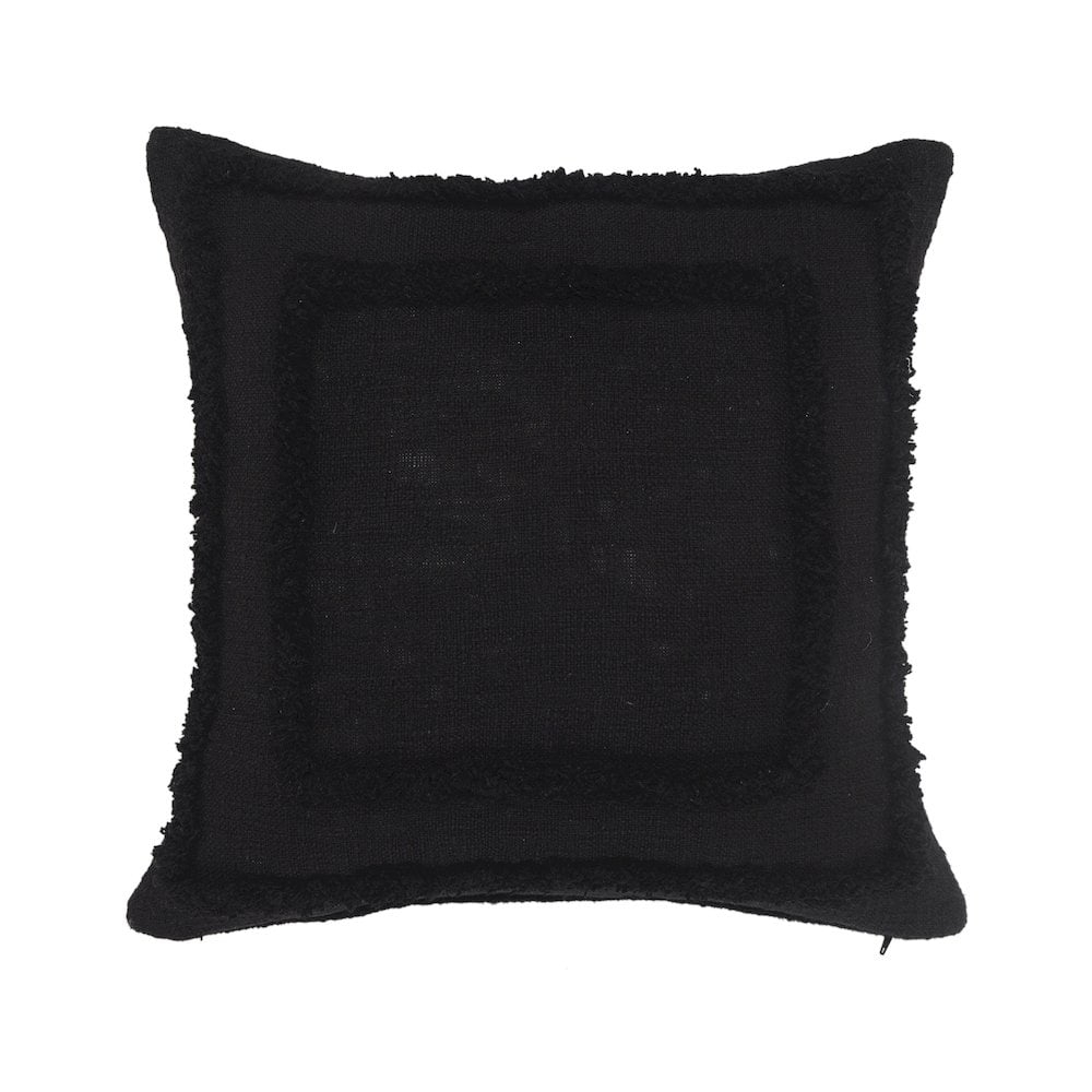 LR Home Modern Tufted Solid Black Throw Pillow
