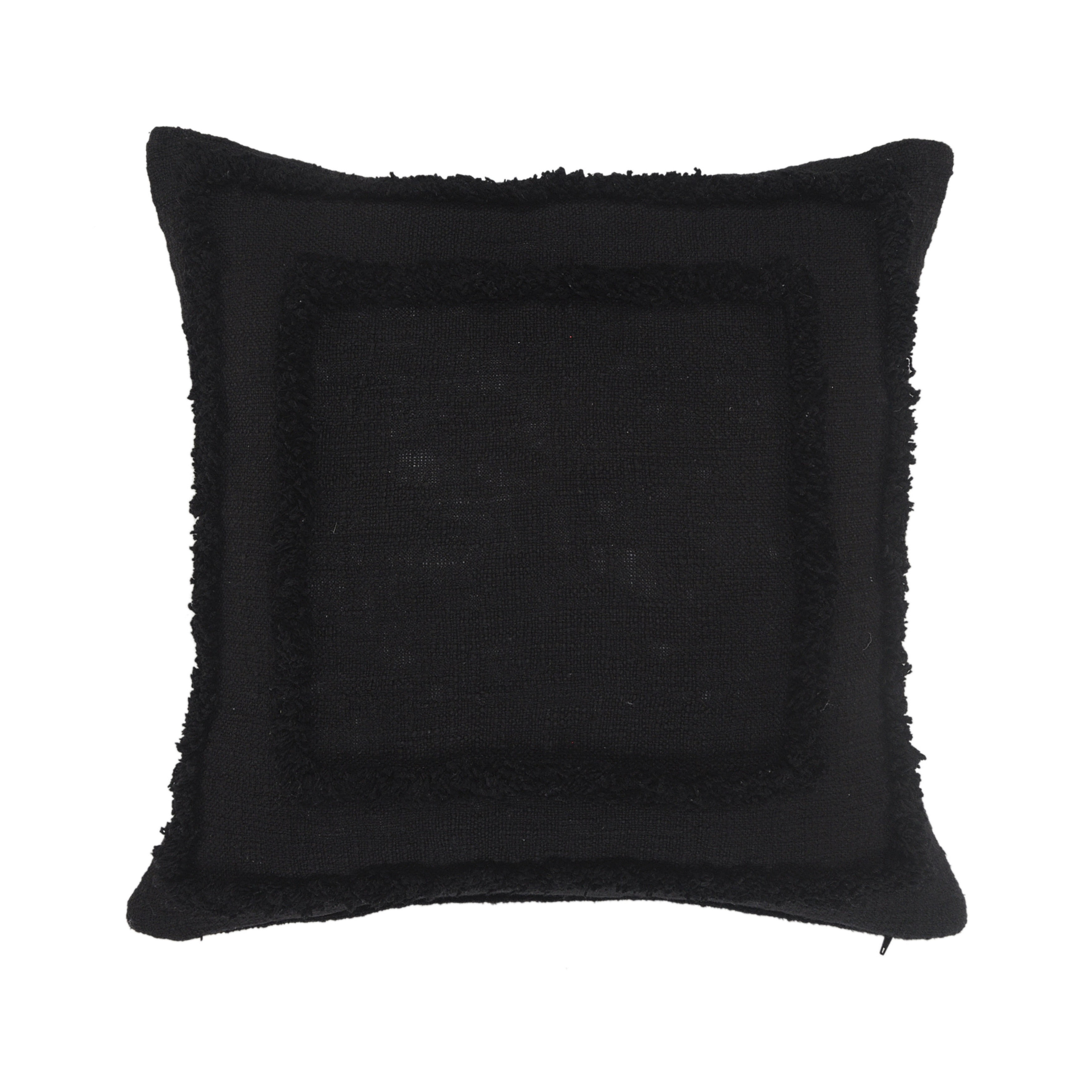 Ox Bay Modern Tufted Solid Throw Pillow, 20" x 20", Black
