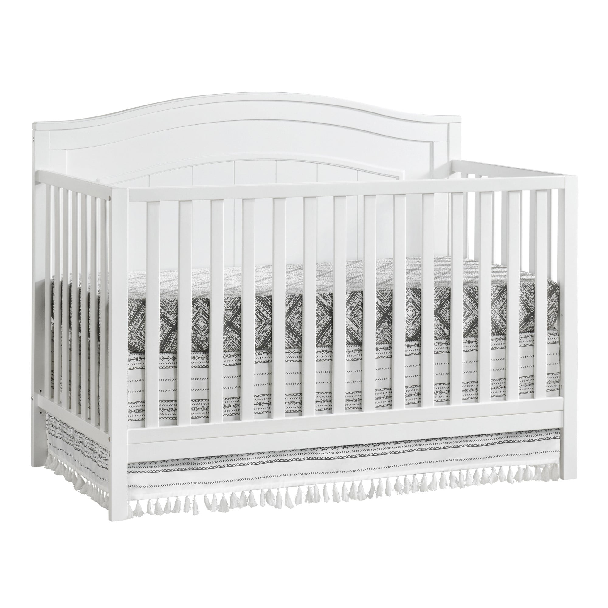 Oxford Baby North Bay 4-in-1 Convertible Crib, Snow White, GREENGUARD Gold Certified, Wooden Crib
