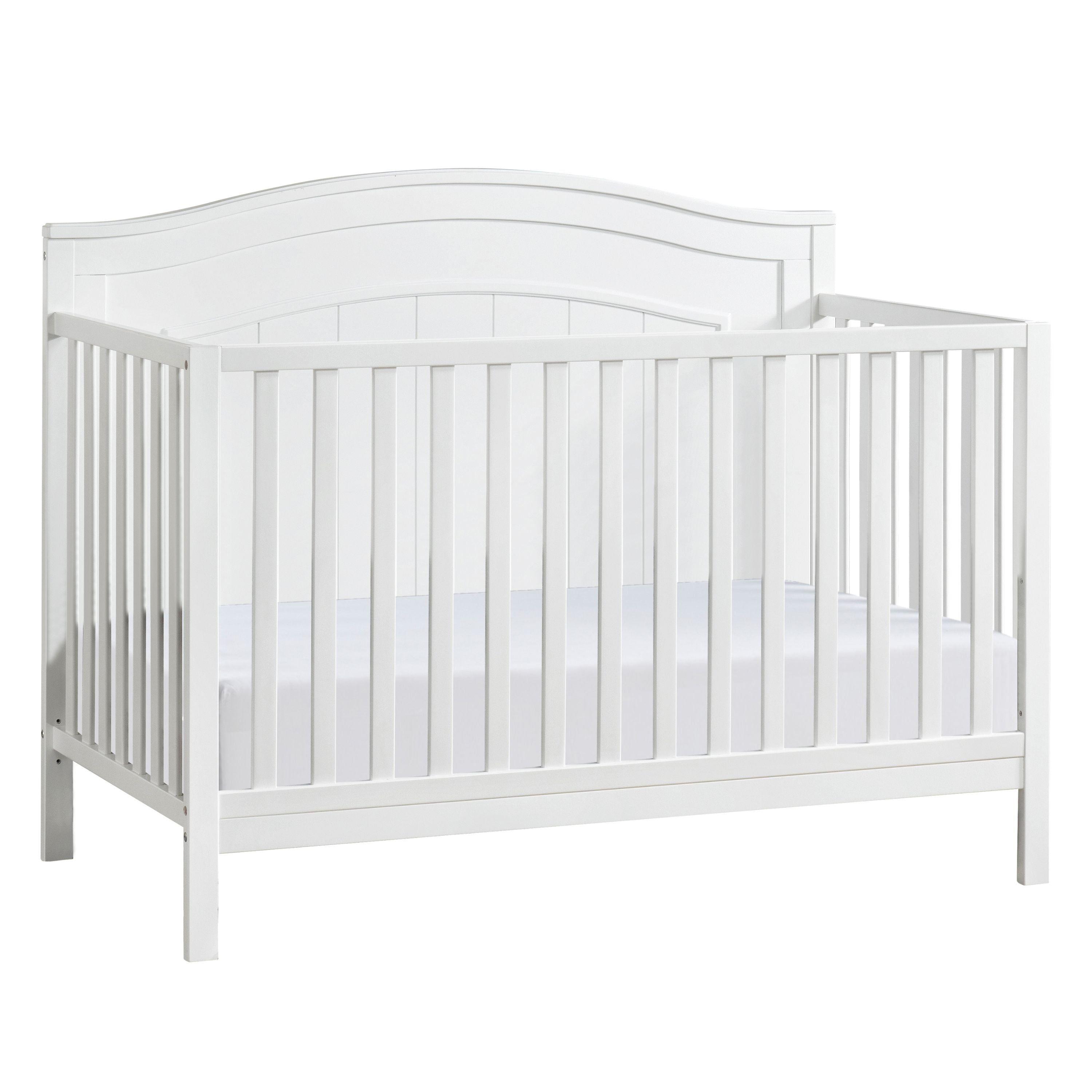 Oxford Baby North Bay 4-in-1 Convertible Crib, Snow White, GREENGUARD Gold Certified, Wooden Crib