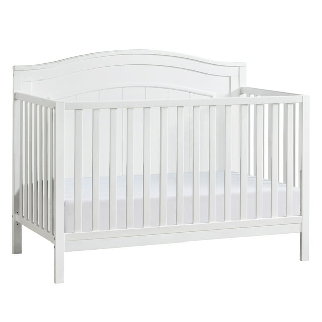 Oxford Baby North Bay 4-in-1 Convertible Crib, Snow White, GREENGUARD Gold Certified, Wooden Crib