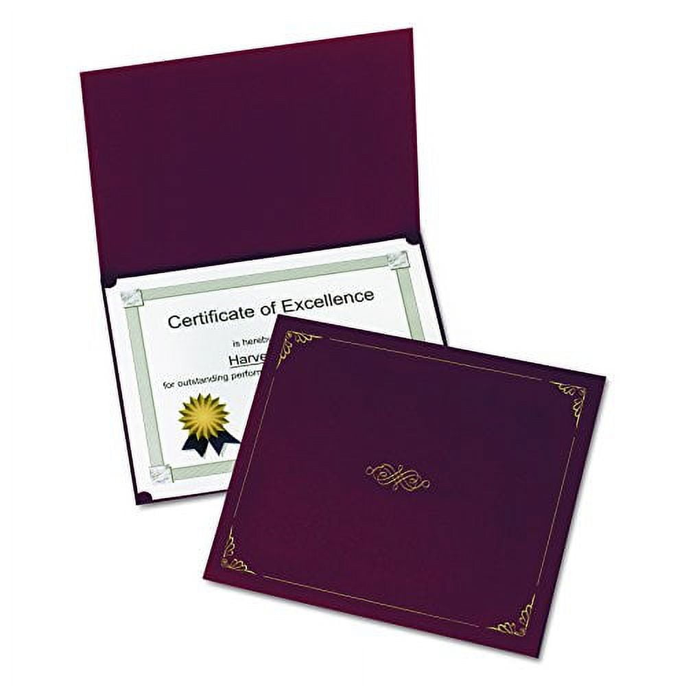 Oxford® Certificate Holder, Letter Size, Burgundy, Pack of 5