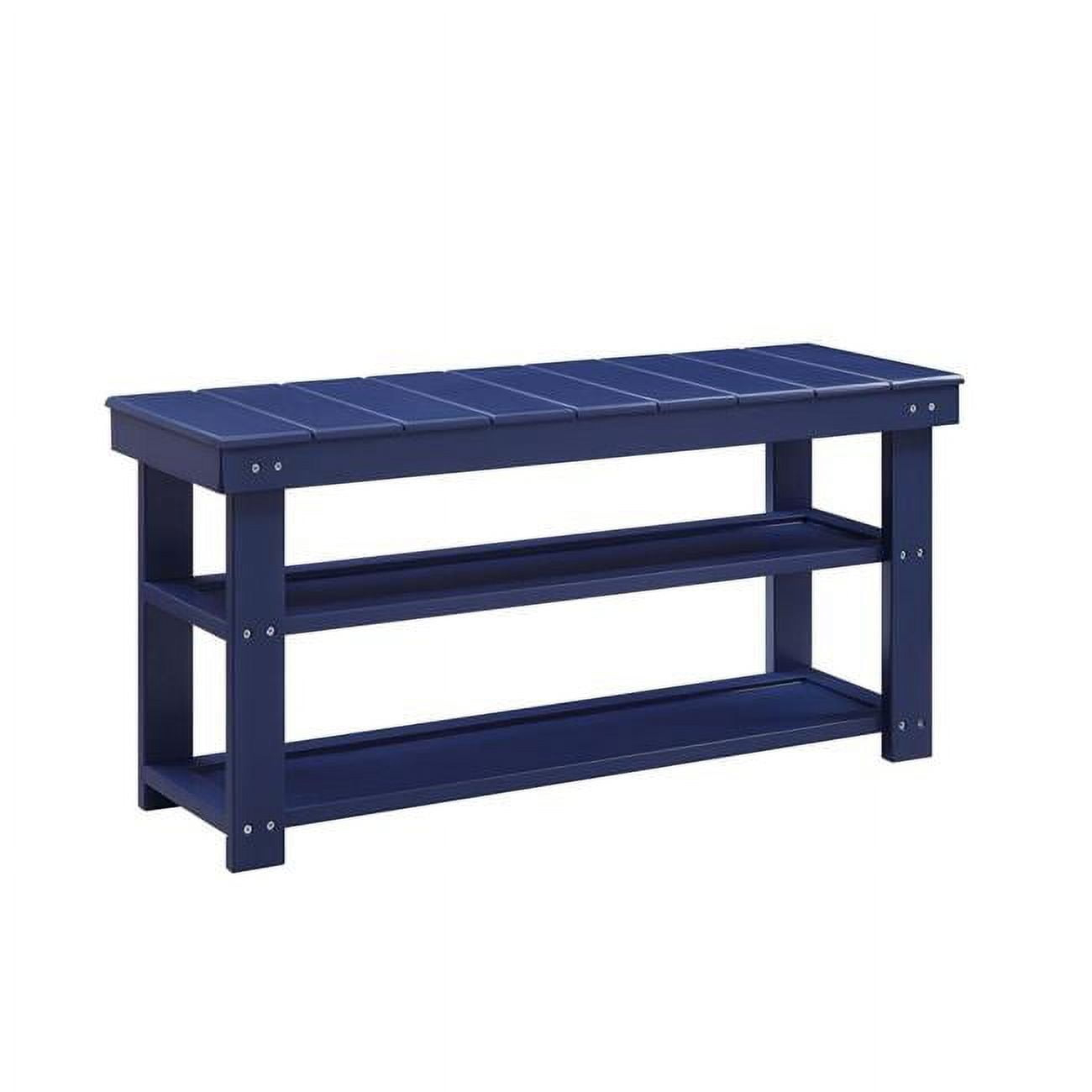 Convenience Concepts Oxford Utility Mudroom Bench with Shelves, Cobalt Blue