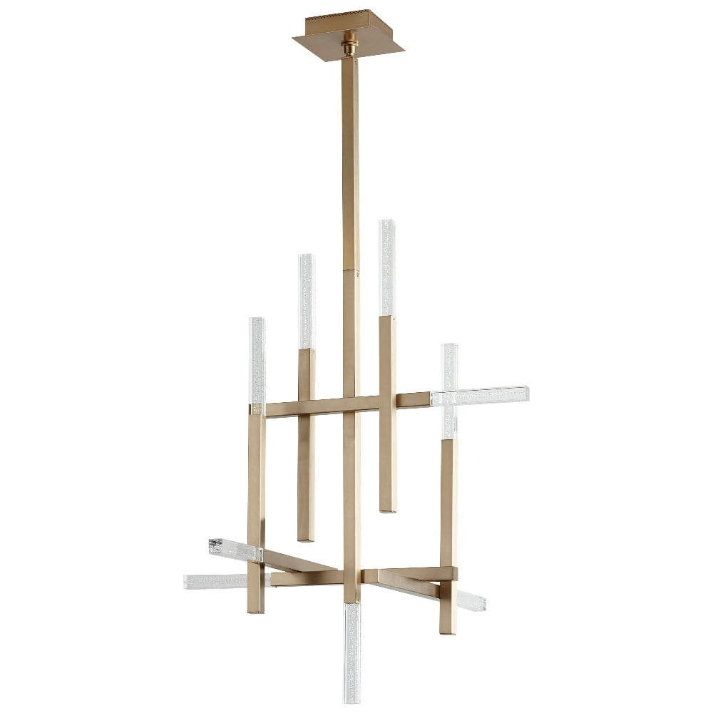 36.5 Inch 18.9W 9 Led Chandelier-Aged Brass Finish Oxygen Lighting 3-636-40