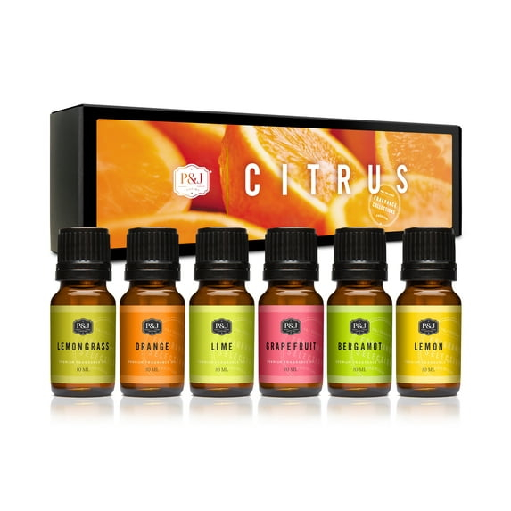 P&J Fragrance Oil | Citrus Set of 6 - Scented Oil for Soap Making, Diffusers, Candle Making, Lotions, Haircare, Slime, and Home Fragrance
