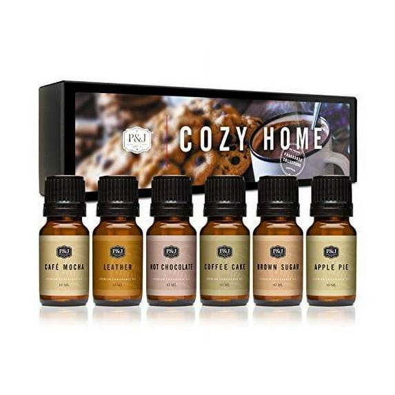 P&J Fragrance Oil | Cozy Home Set of 6 - Scented Oil for Soap Making, Diffusers, Candle Making, Lotions, Haircare, Slime, and Home Fragrance