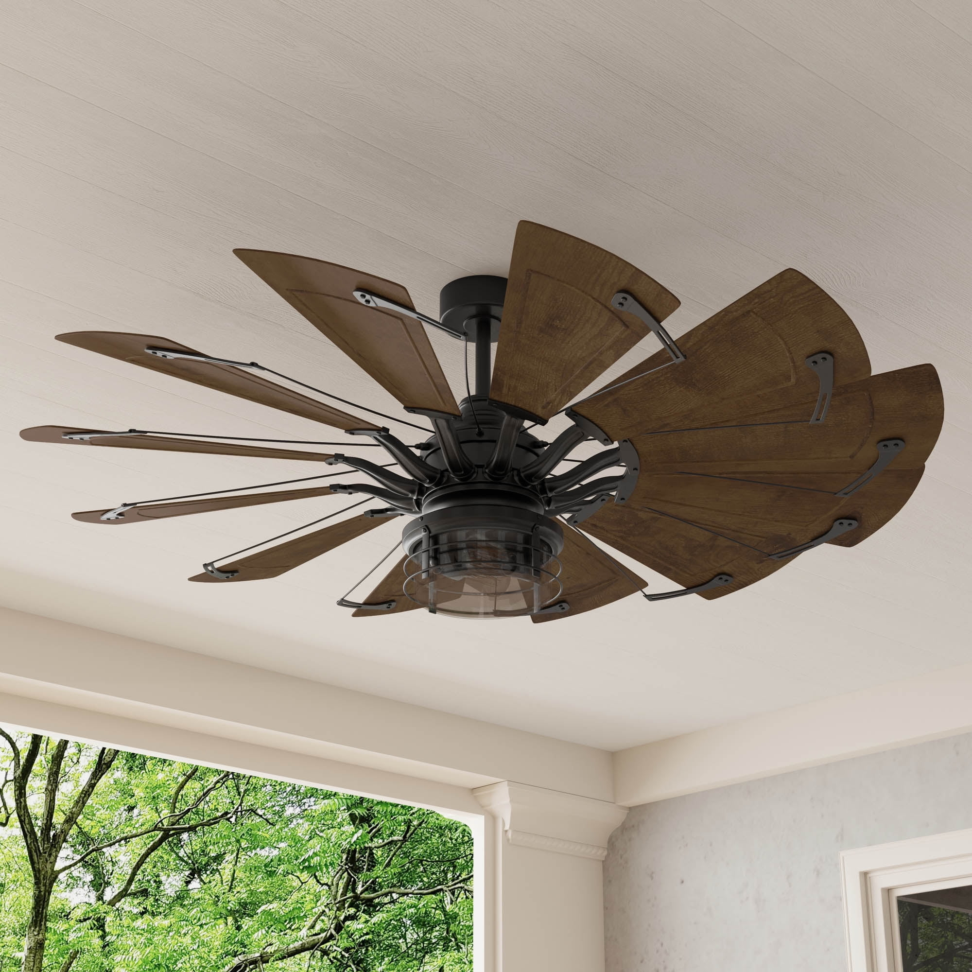 Progress Lighting - Springer II - 12 Blade Ceiling Fan In Farmhouse Style-16.26