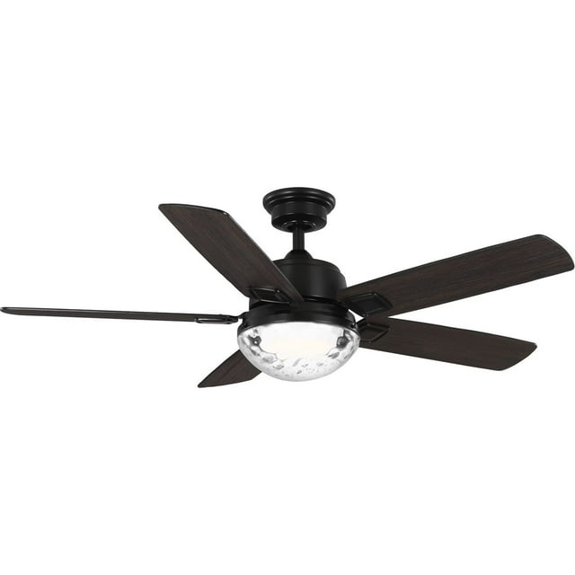 P250104-31M-CS-Progress Lighting-Tompkins - 5 Blade Ceiling Fan with Light Kit-17 Inches Tall and 52 Inches Wide-Matte Black Finish