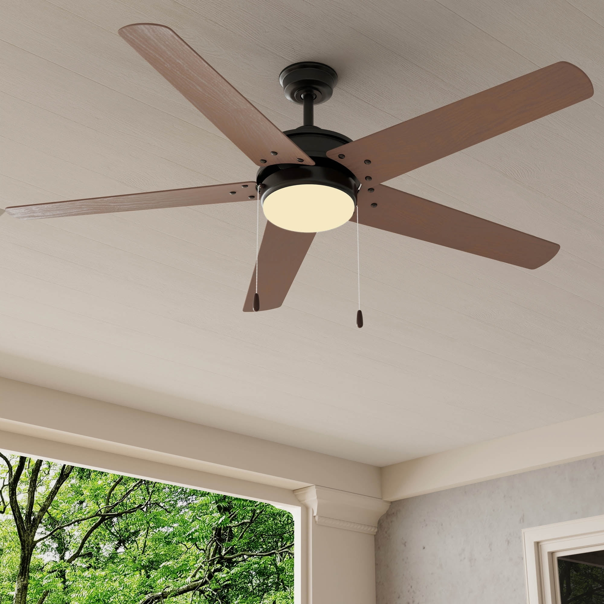 P2574-8030K-Progress Lighting-Whirl - Wide - Ceiling Fan - 1 Light - Damp Rated in Transitional style - 60 Inches wide by 15.88 Inches high-Forged