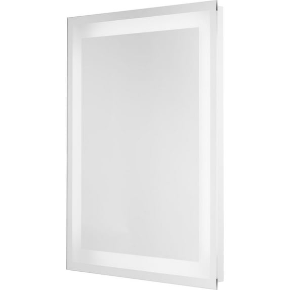 Progress Lighting Captarent 1-Light LED Illuminated Bathroom Mirror, White, Frosted LED Shade