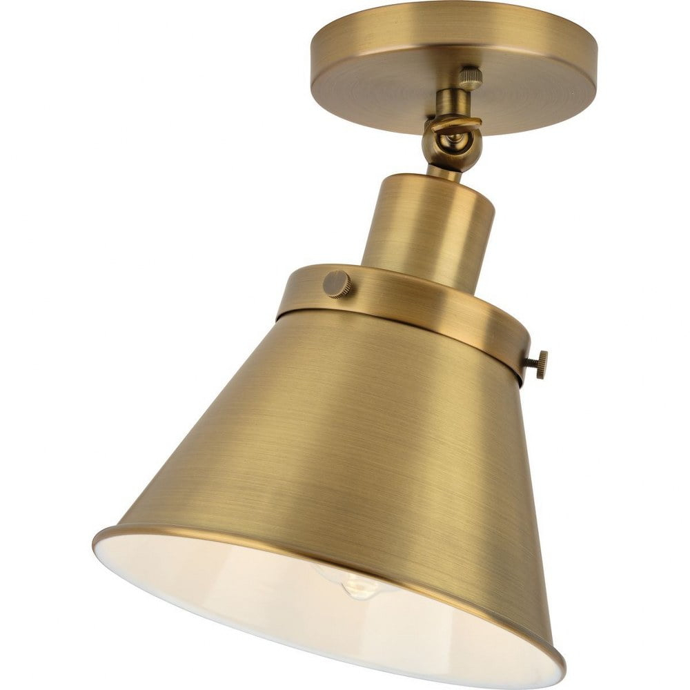 P350199-163-Progress Lighting-Hinton - 1 Light Flush Mount-Vintage Brass Finish