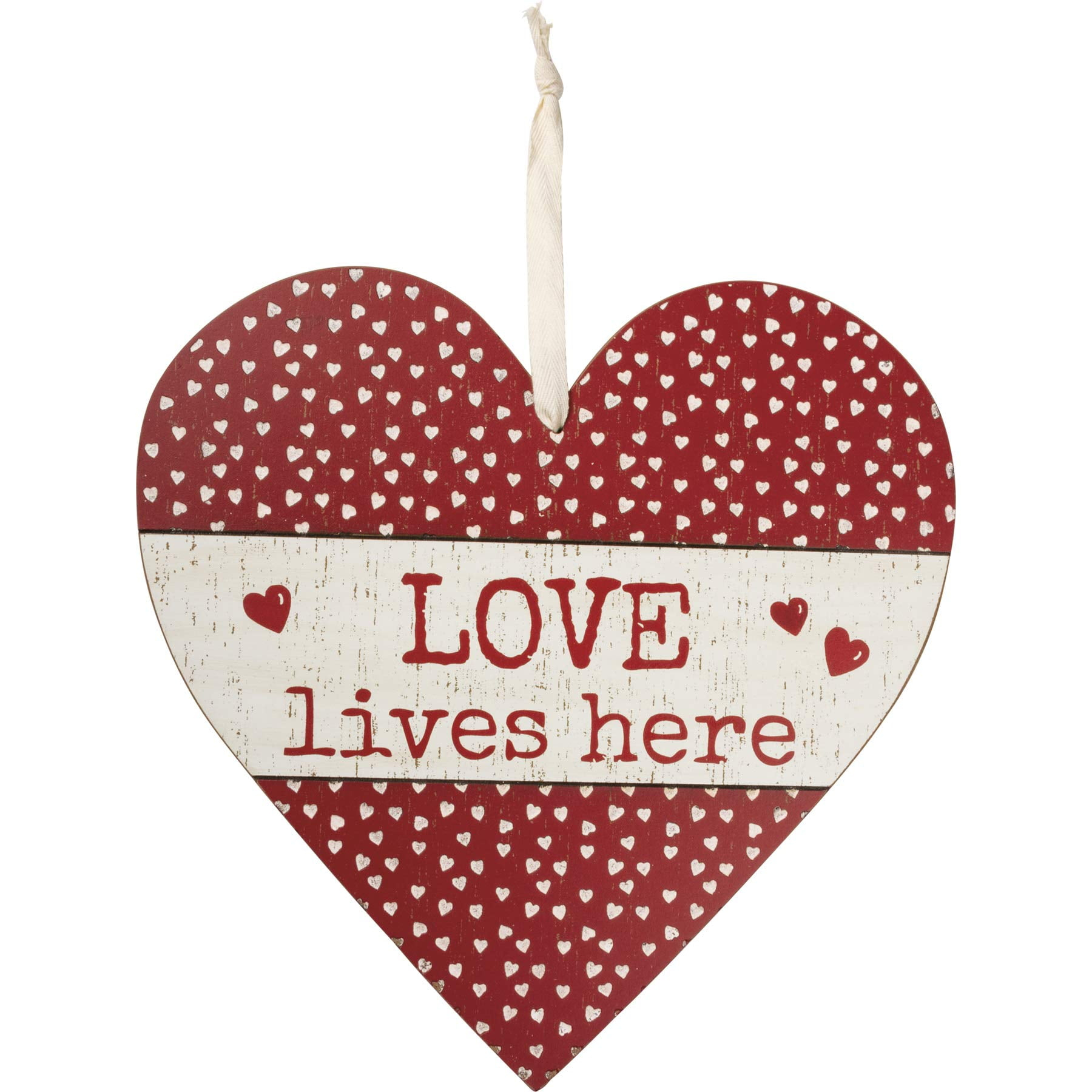 Primitives by Kathy 108714 Love Lives Here Wall Decor, 14-inch High, Wood