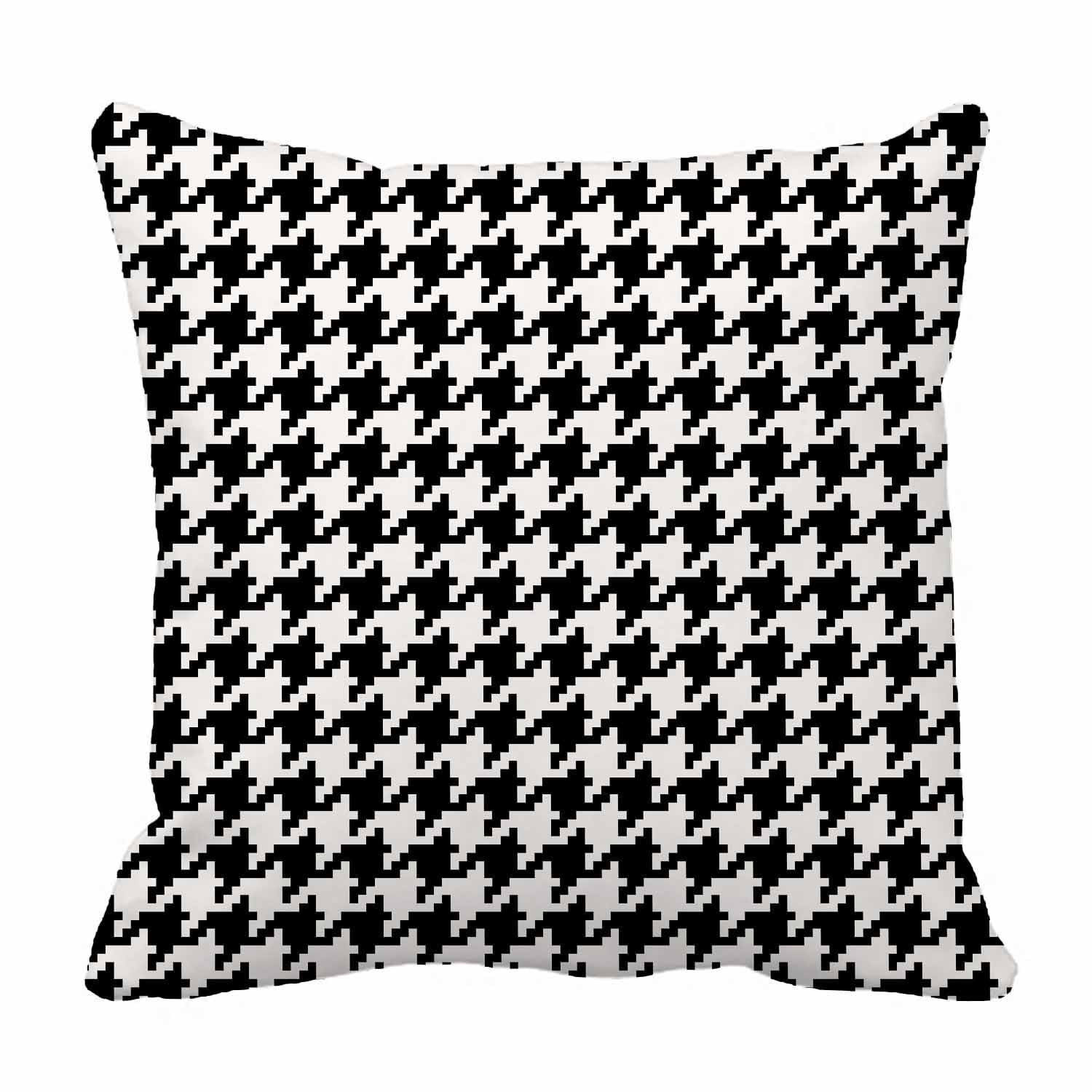 COMIO  Houndstooth Throw Pillow Covers, Black and White Plaid Decorative Cushion Pillow Cases for Sofa Couch Bedroom Car
