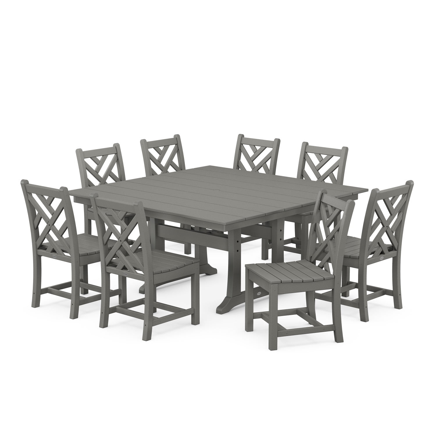 Chippendale 9-Piece Farmhouse Trestle Dining Set