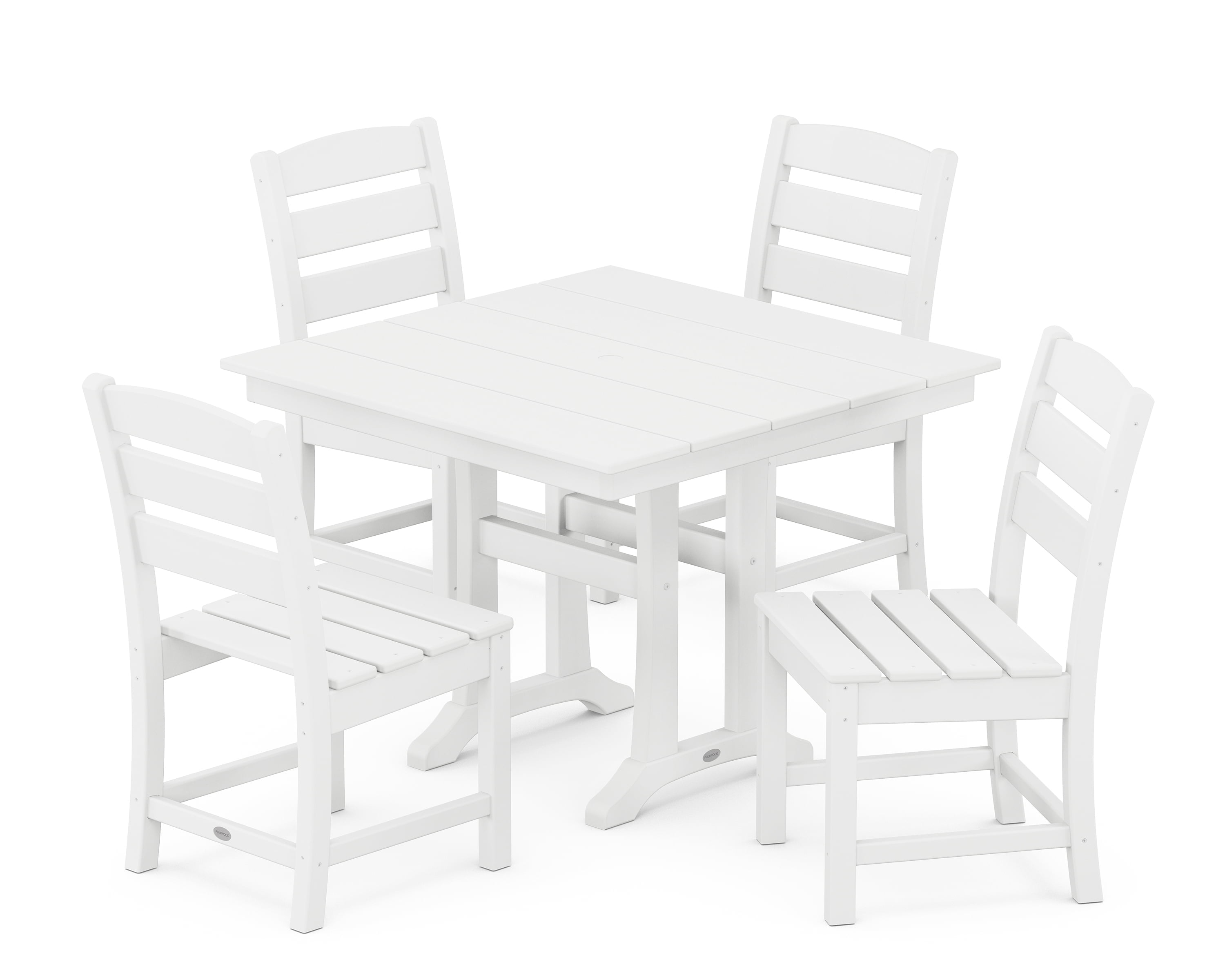 Lakeside 5-Piece Farmhouse Trestle Side Chair Dining Set