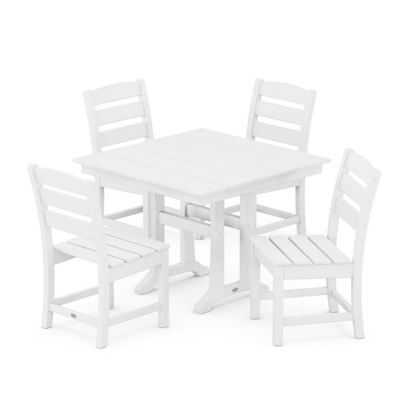Lakeside 5-Piece Farmhouse Trestle Side Chair Dining Set