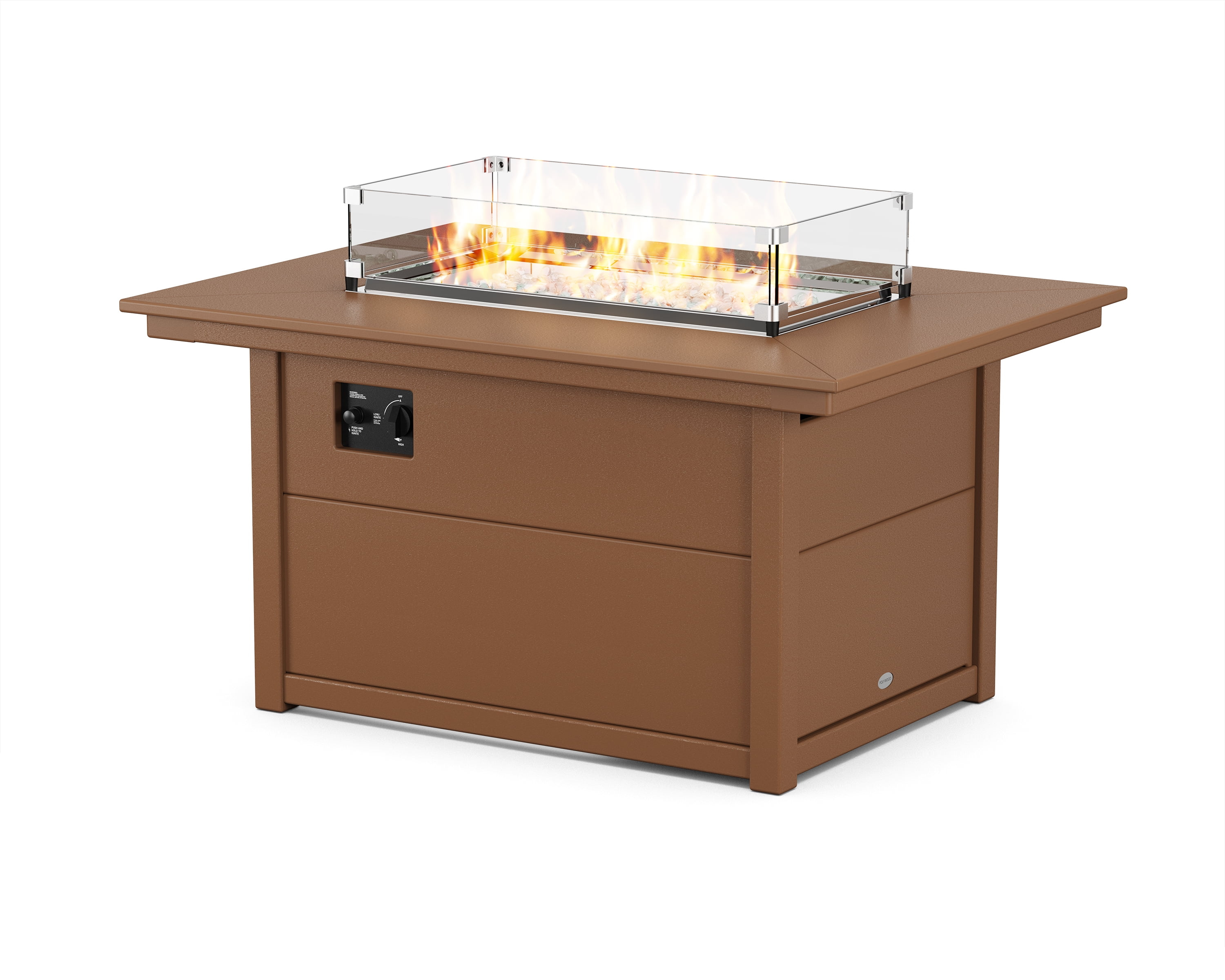 Rectangle Polyresin Smokeless Fire Pit Table with Hidden Fuel Tank