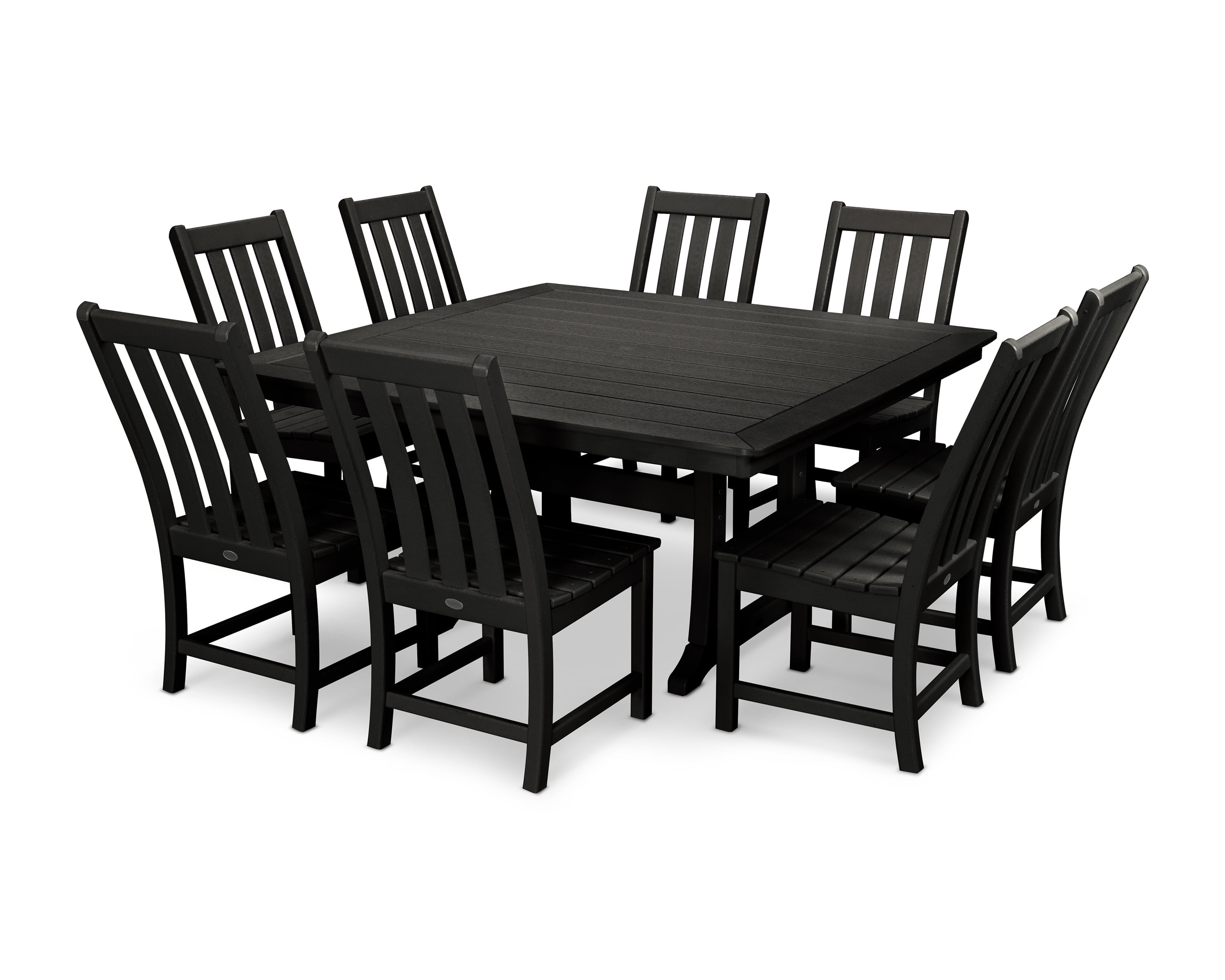 POLYWOOD Vineyard 9-Piece Dining Set in Black