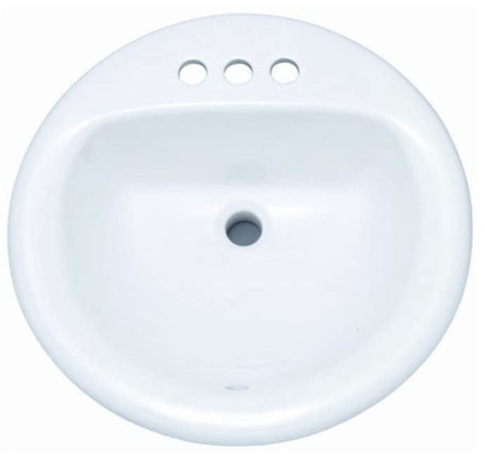 Proflo 19'' Vitreous China Circular Bathroom Sink with Overflow