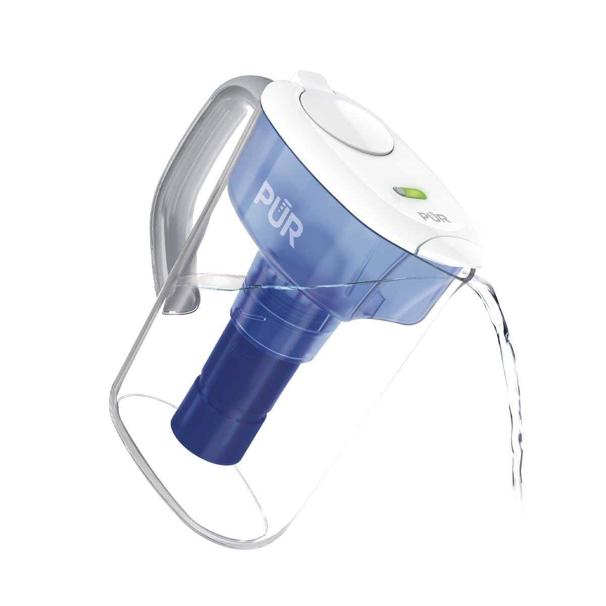 PUR PLUS 7 Cup Water Pitcher with Lead Reducing Filter, White, W 9.6" x H 10.1" x L 4.5", PPT711W