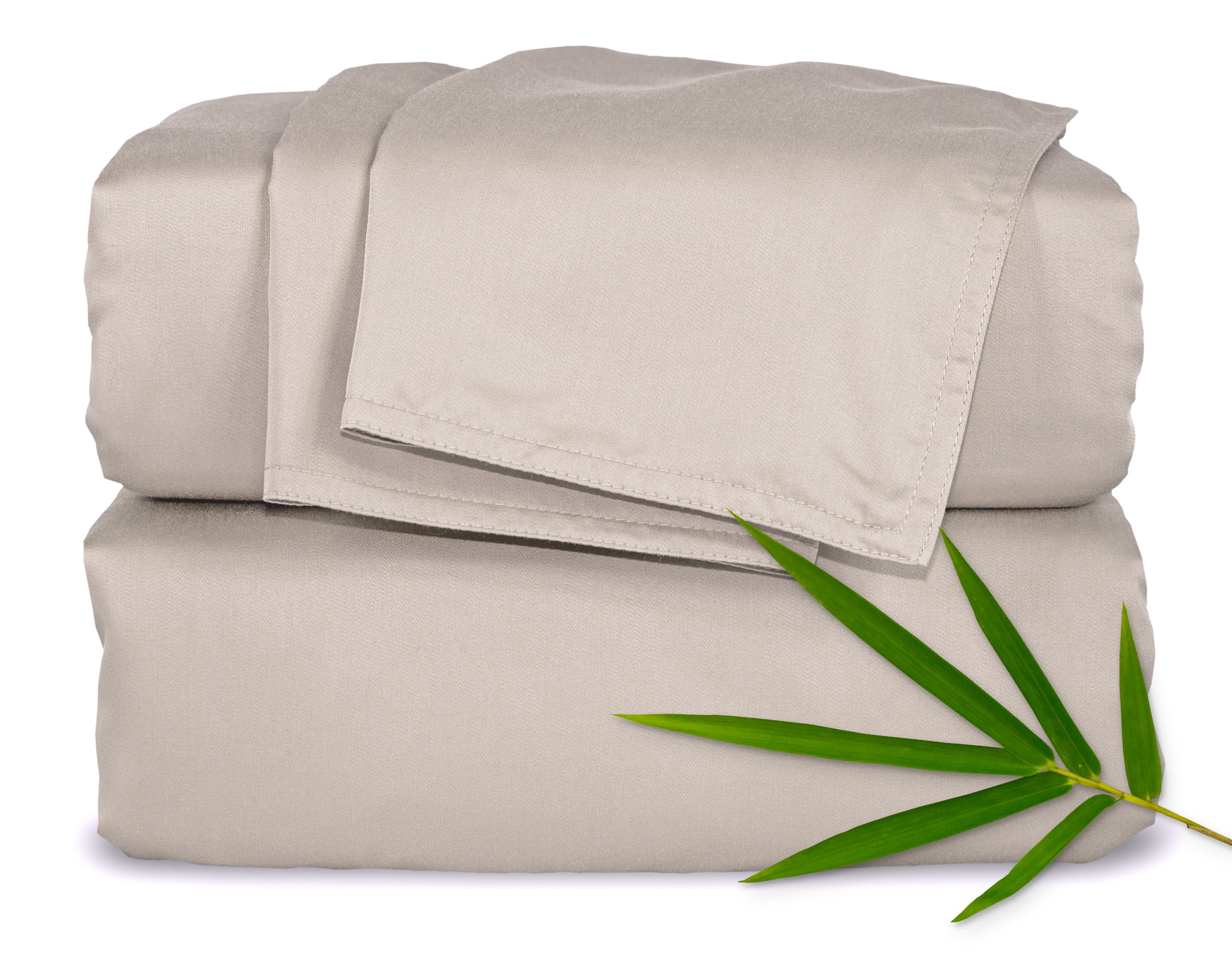 PURE BAMBOO Sheets Twin Size Bed Sheets 3 Piece Set, Genuine 100% Organic Bamboo, Luxuriously Soft & Cooling, Double Stitching, 16 Inch Deep Pockets, Lifetime Quality Promise (Twin, Sand)