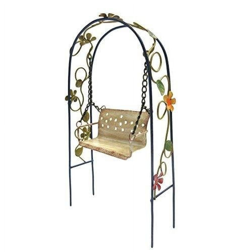 Pacific Giftware 8.63" Flower Garden Fairy Swing Decor Metal Figurine