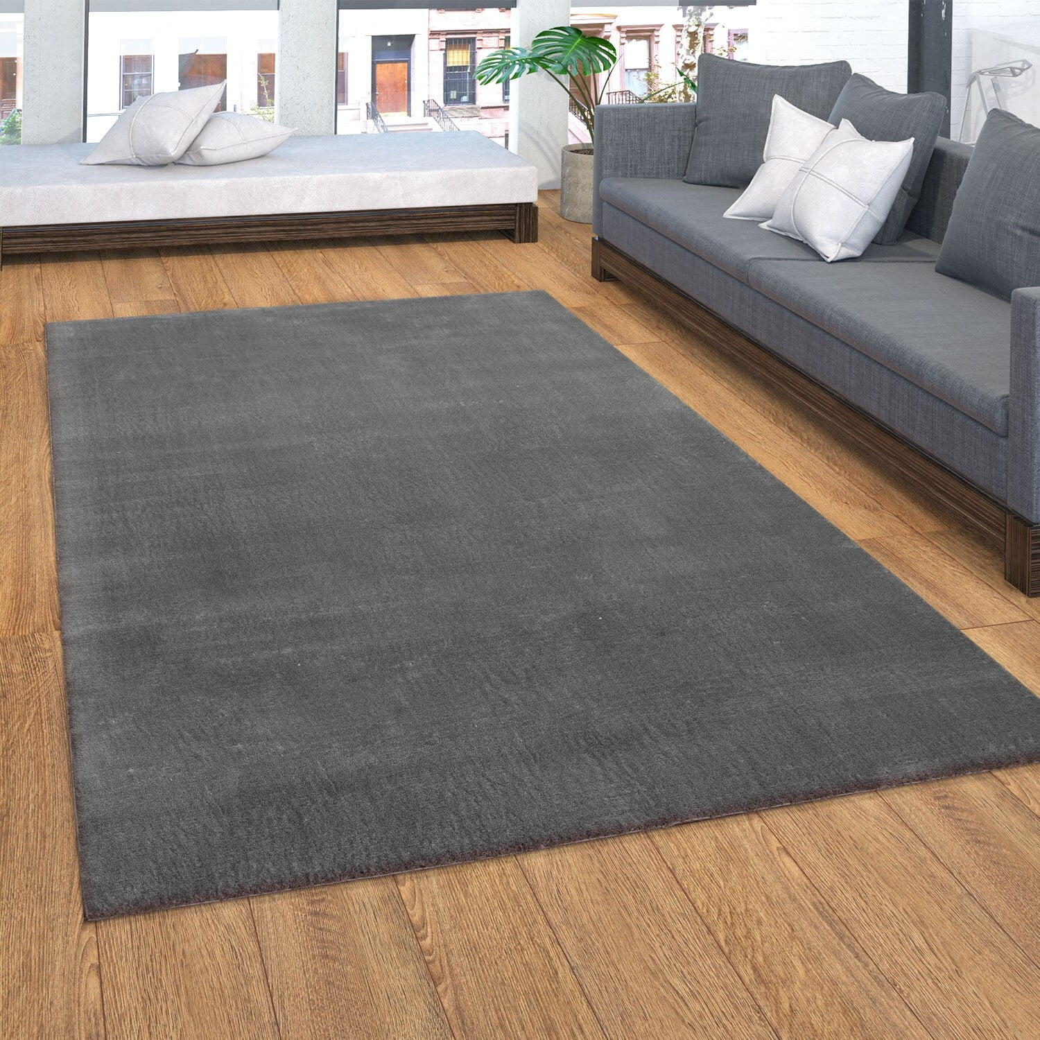Paco Home Soft Washable Area Rug In Anthracite - 5'3" x 7'3" (5'x7')
