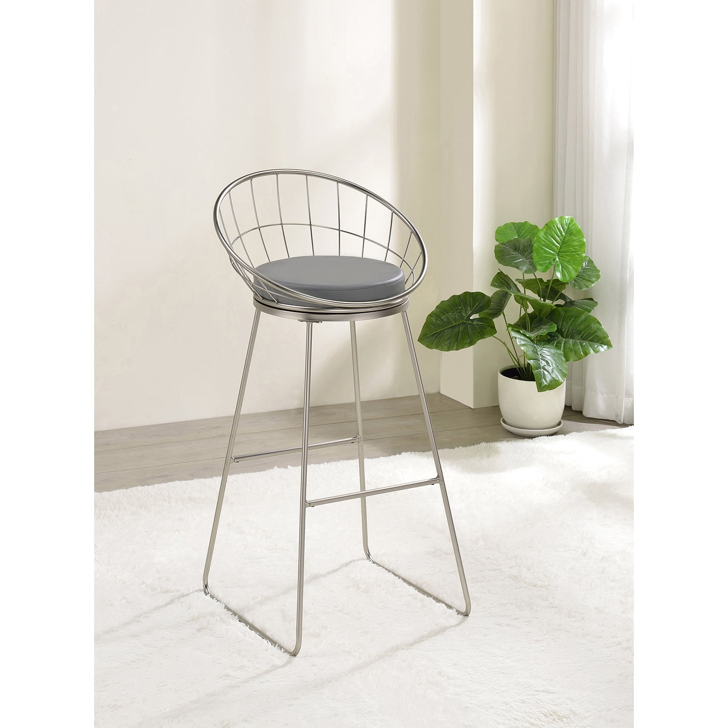 Upholstered 30.75'' Counter Stool with Metal Frame