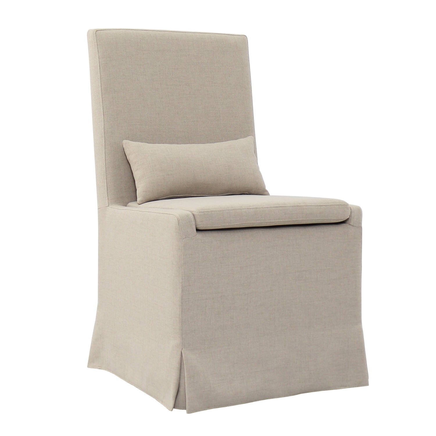 Padma's Plantation Sandspur Beach Wood Dining Chair in Brushed Linen White